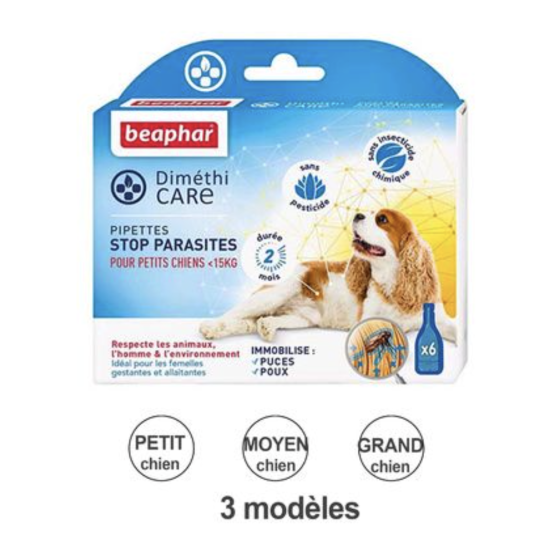 Pipette Diméthicare Stop parasites pour chien