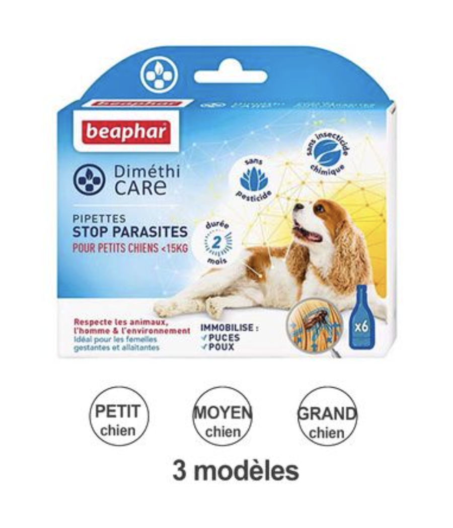 Pipette Diméthicare Stop parasites pour chien
